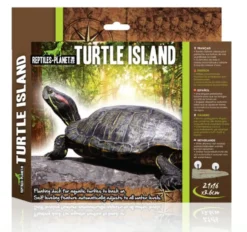 Île flottante pour tortue aquatique avec ascenseur coloris marron Reptile Planet Turtle Island - Taille M - 21 x 16 x 3,6 cm