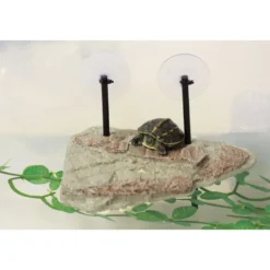 Île flottante pour tortue aquatique avec ascenseur coloris marron Reptile Planet Turtle Island - Taille S - 17 x 12,5 x 2,3 cm
