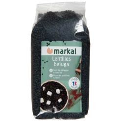 Lentilles noires beluga bio en sachet de 500 g