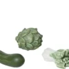 Légume décoratif en terre cuite vert - 9 x 8 x 15 cm