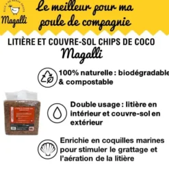 Litière et couvre-sol chips de coco Magalli 40 L