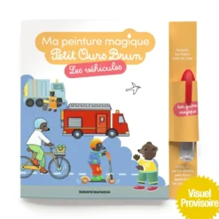 Livre jeu "Ma peinture magique - Petit ours brun, Les véhicules" aux Éditions Bayard jeunesse