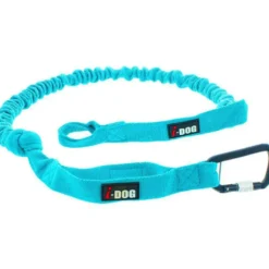 Longe de traction pour chien moyen coloris bleu I-Dog Canicross Opale ALM - 190 cm