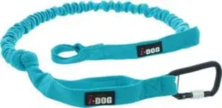 Longe de traction pour chien puissant coloris bleu I-Dog Cani-Bike Opale - 240 cm