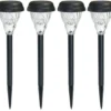 Lot de 4 balises extérieures Skool coloris noir en métal et verre Watt & Home - 40 cm