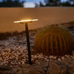 Lot de 2 balises solaires Batimex coloris noir en métal - Ø 16 x 35 cm