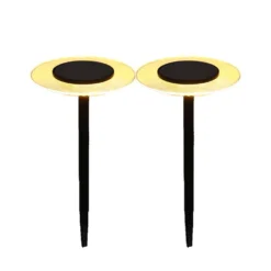 Lot de 2 balises solaires Batimex coloris noir en métal - Ø 16 x 35 cm