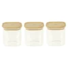 Lot de 3 boites carrées en verre et bambou - 800 ml