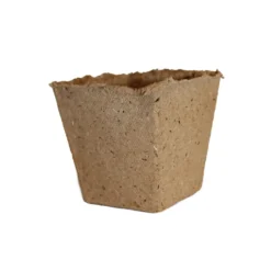 Lot de 20 godets carrés biodégradables marron pour semis Jany - 6 x 6 cm