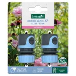 Lot de 2 raccords rapides botanic® pour tuyaux Ø 12,5 / 15 mm