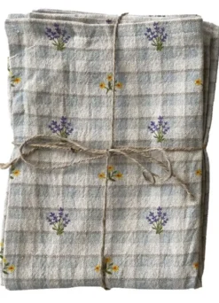 Lot de 2 torchons en coton bleu Solene-Segolene - 70 x 50 cm