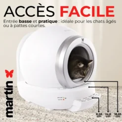 Maison de toilette automatique pour chat coloris blanc Martin Sellier - 65 litres