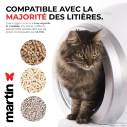 Maison de toilette automatique pour chat coloris blanc Martin Sellier - 65 litres