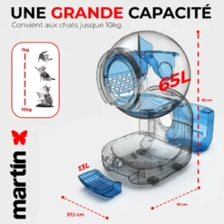 Maison de toilette automatique pour chat coloris blanc Martin Sellier - 65 litres