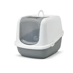 Maison de toilette pour chat Nestor Jumbo Gris 66,5x48,5x46,5 cm