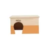 Maison en bois Home rectangle taille XL orange 35x28x20 cm
