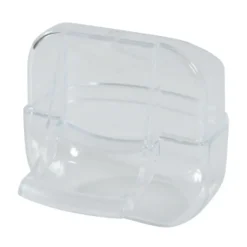 Mangeoire avec un perchoir pour les oiseaux en plastique coloris transparent Zolux – 8 x 7,5 x 7,5 cm