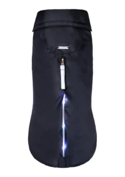 Manteau imperméable pour chien coloris noir Wouapy LED - Taille 52