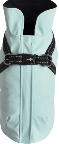 Manteau pour chien coloris bleu glacier avec harnais intégré Bobby Tom - Taille 28XS