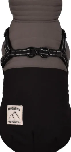 Manteau pour chien coloris noir avec harnais et sangle réfléchissante Bobby Tour - Taille 60XL