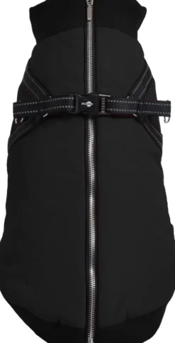 Manteau pour chien coloris noir avec harnais intégré Bobby Easy - Taille 44L