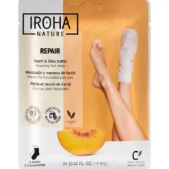 Masque réparateur pour les pieds à la pêche et au beurre de karité Iroha Nature