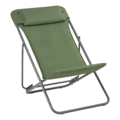 Maxi Transat BeComfort® tube titane olive Lafuma Mobilier - 62 x 83 x 94 cm