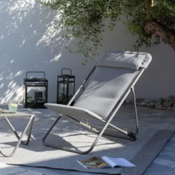 Maxi Transat BeComfort® tube titane silver Lafuma Mobilier - 62 x 83 x 94 cm