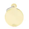 Médaille basic grand cercle pour chien en laiton doré