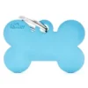 Médaille basic grand os pour chien en aluminium bleu azur