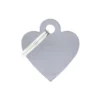 Médaille basic petit cœur pour chien en aluminium gris