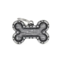 Médaille bronx grand os pour chien décoration rivets en métal