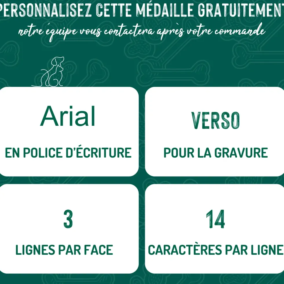 Médaille colors pour bulldog français blanc en métal