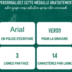Médaille colors pour loulou de pomeranie en métal