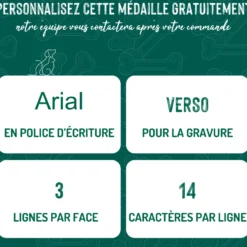 Médaille friends pour caniche blanc en métal