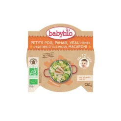 Menu du jour petit pois panais courgette et veau Babybio 2 x 200 g