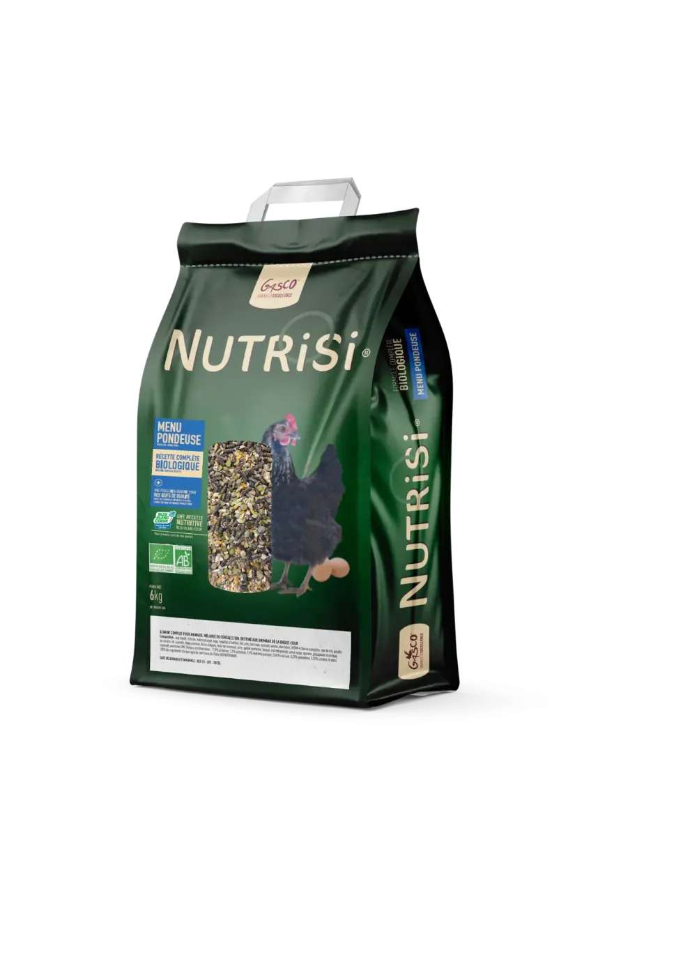 Menu pour poules pondeuses bio Gasco Nutrisi - 6 kg