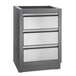Meuble 2 tiroirs pour plancha coloris gris Napoleon