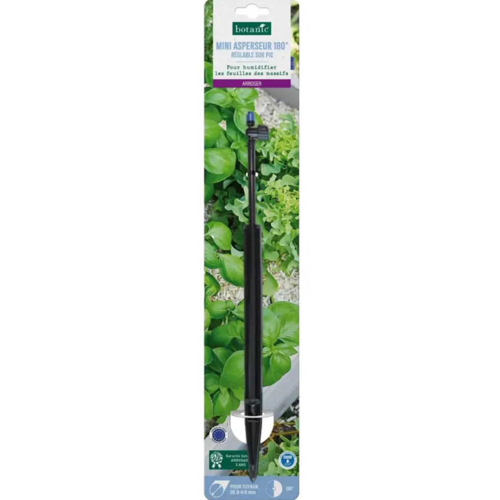 Mini asperseur 180° réglable sur pic botanic® - Arrosage goutte à goutte