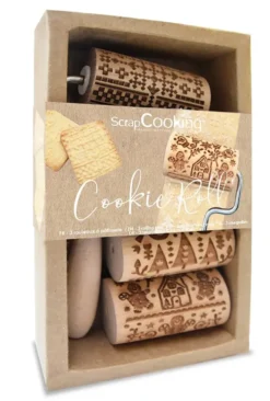 Mini rouleaux en bois à motif Noël avec manche interchangeable