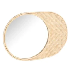 Miroir en bambou tressé 70x50