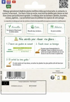 Mélange de fleurs mellifères Vilmorin - graines à semer pour 10 m² de surface