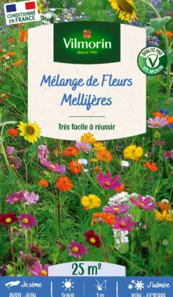 Mélange de fleurs 25 m² pour mèlliferes coloris multicolore Vilmorin jardin - 10 x 2,7 x 17,2 cm