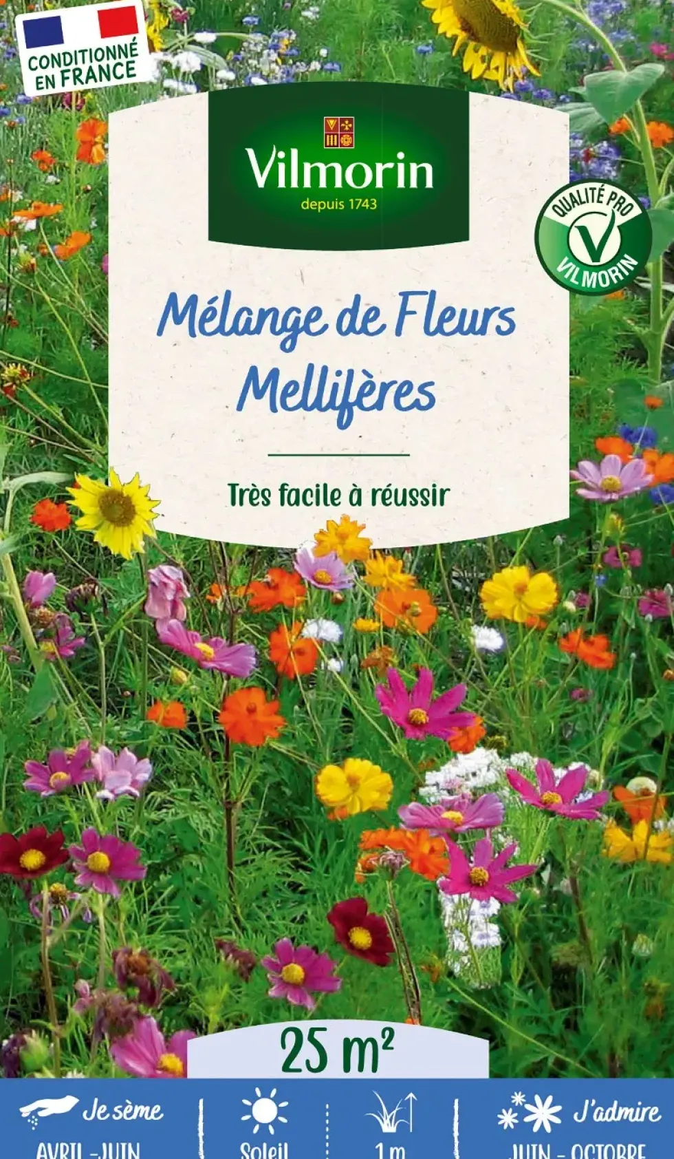 Mélange de fleurs 25 m² pour mèlliferes coloris multicolore Vilmorin jardin - 10 x 2,7 x 17,2 cm