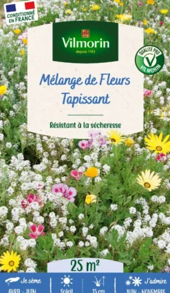 Mélange de fleurs 25 m² tapissant et talus coloris multicolore Vilmorin jardin - 10 x 2,7 x 17,2 cm
