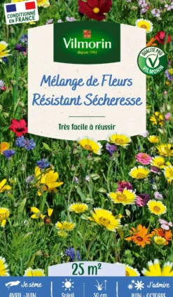 Mélange de fleurs 25 m² terrain sec coloris multicolore Vilmorin jardin - 10 x 2,7 x 17,2 cm