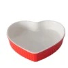 Moule à gâteaux en céramique rouge et blanc Sweetheart petit modèle - 20 x 19 x 3,5 cm
