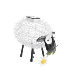Mouton solaire en métal Dolly Sheep à LED blanc ou multicolore
