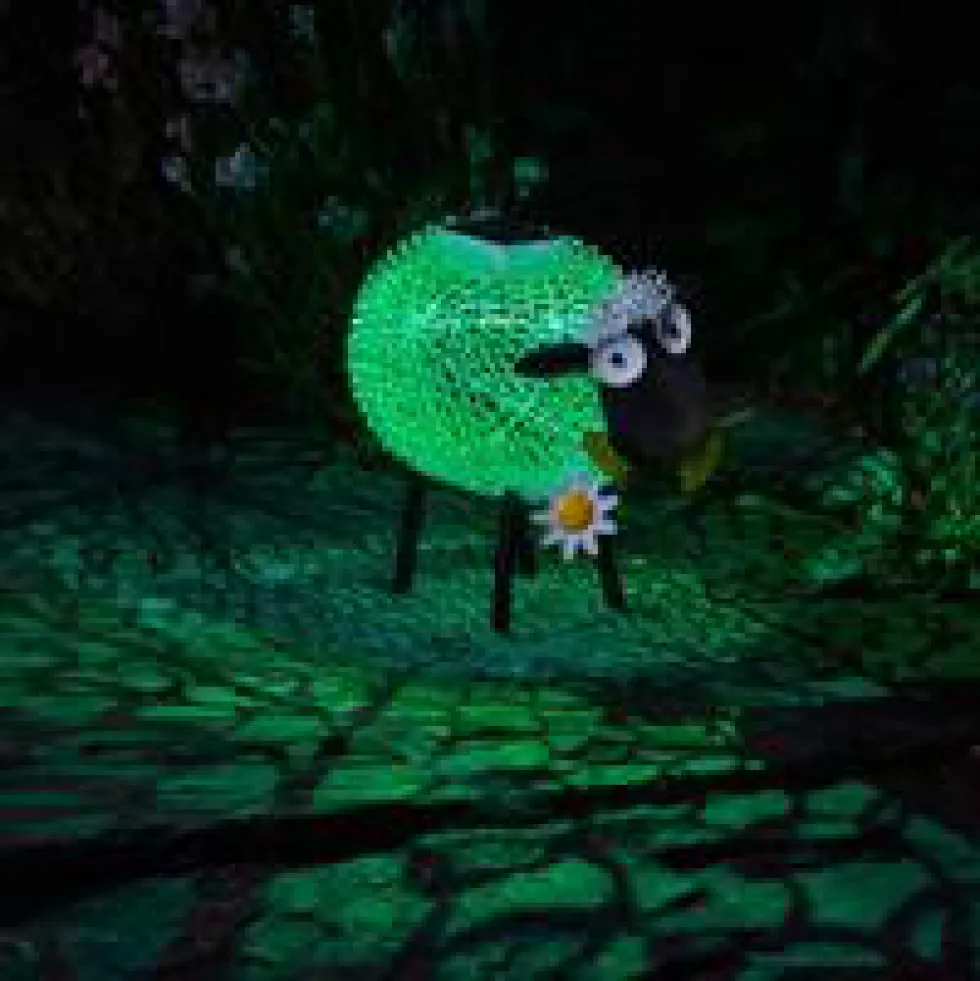 Mouton solaire en métal Dolly Sheep à LED blanc ou multicolore