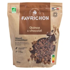 Muesli bio croustillant quinoa et chocolat - boite de 500 g